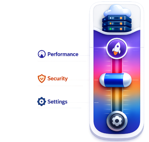 High performance VPS server control panel illustration